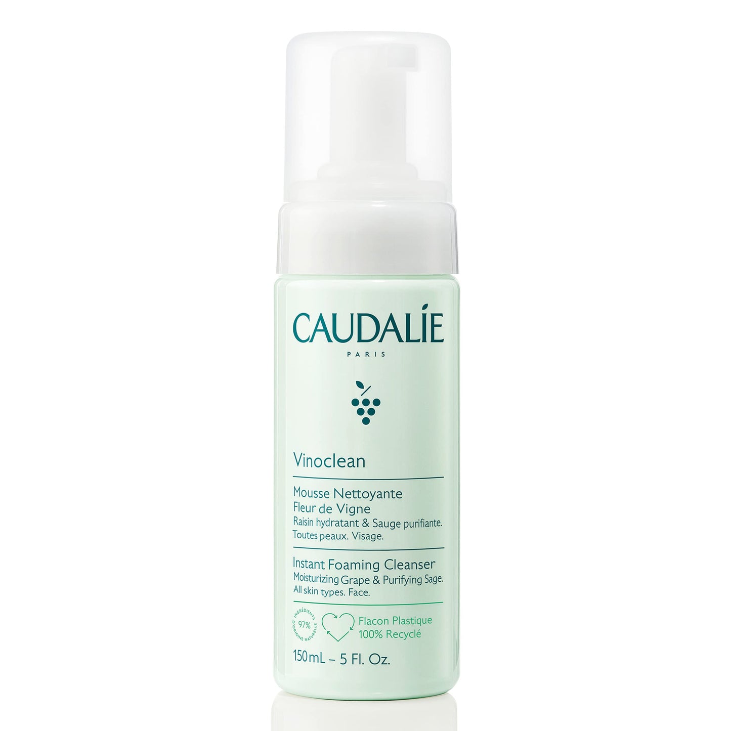 Caudalie Instant Foaming Cleanser: Daily Facial Cleanser that Cleanses, Soothes, Reduces Redness, 5 Fl Oz