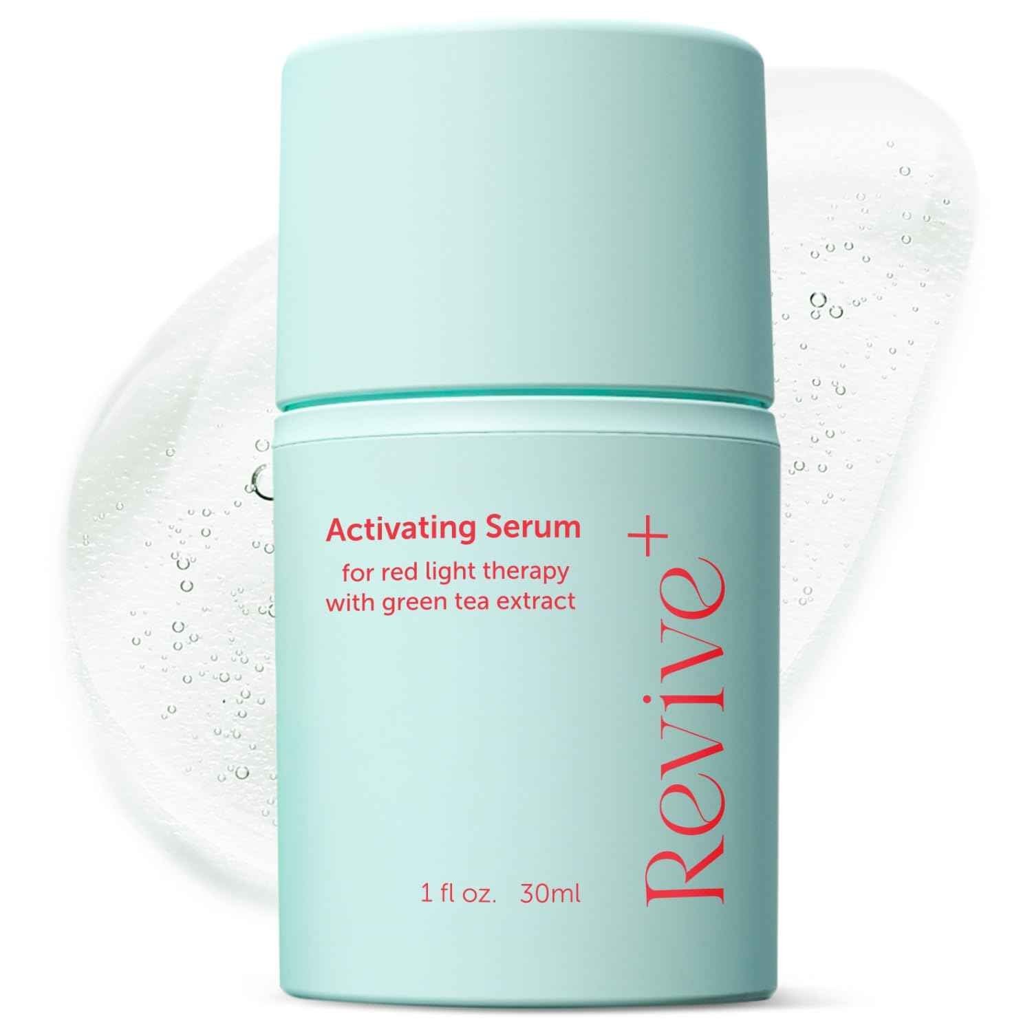 Red Light Therapy Activation Serum - Amplify Effects & Reduce Wrinkles with Hydrating Serum for Face - Green Tea Serum - Hydrating Face Serum Skin Care Routine - Hyaluronic Acid Serum for Face - 1oz