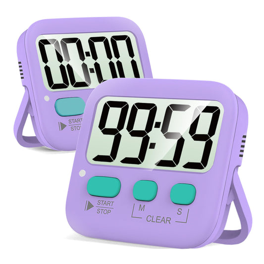 Antonki Timer, 2 Pack Timer for Kids, Kitchen Timers, Digital Timer for Cooking, Egg Timer, Classroom Timer for Teacher, Magnetic Countdown Timer for Exercise, Study, Oven - Battery Included