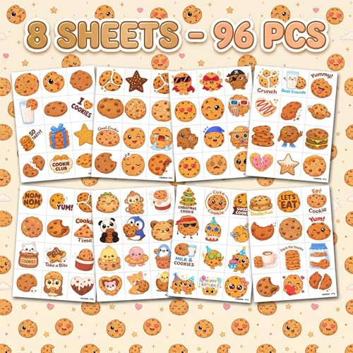 96 Cute Cookie Temporary Tattoos for Kids