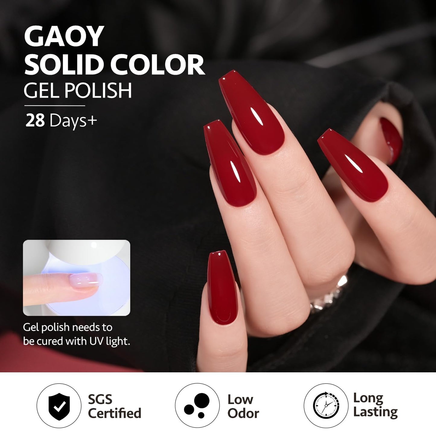 GAOY Berry Collection Gel Nail Polish, Hot Pink Burgundy Red Cherry Magenta Nails Gel Polish Kit for Salon Gel Manicure and Nail Art DIY at Home