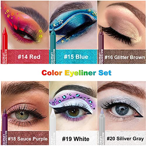 LemonSac 15-Color Eyeliner Pen Set – Pearl & Matte