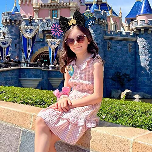 RAZKO Mouse Ears Headband with Sequin Bow