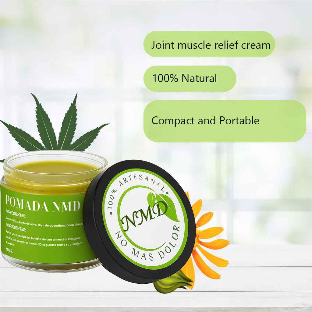 RTQSU Pomada NMD, Pomada NMD Para Dolor Muscular - Natural Herbal Artesanal Joint Cream with Arnica, Olive Oil, Soursop Leaf, Beeswax, Maximum Strength Comfort Ointment for Muscle, Foot (1)