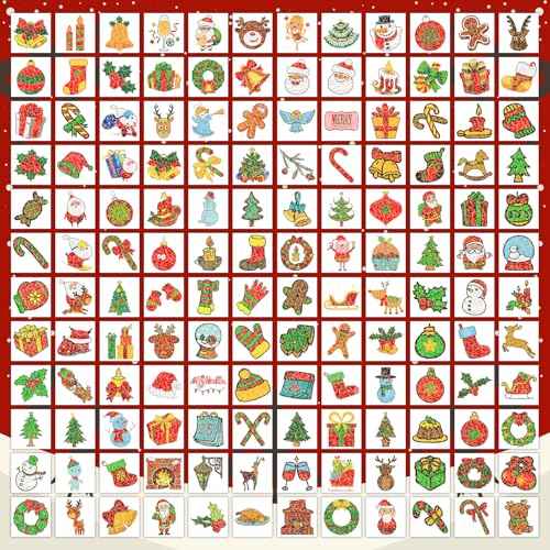 EMOME 408 PCS Christmas Temporary Tattoos, Xmas Glitter Tattoo Stickers for Kids Individually Wrapped Bulk, Merry Christmas Stocking Stuffers for Boys and Girls Party Favor Decorations Supplies