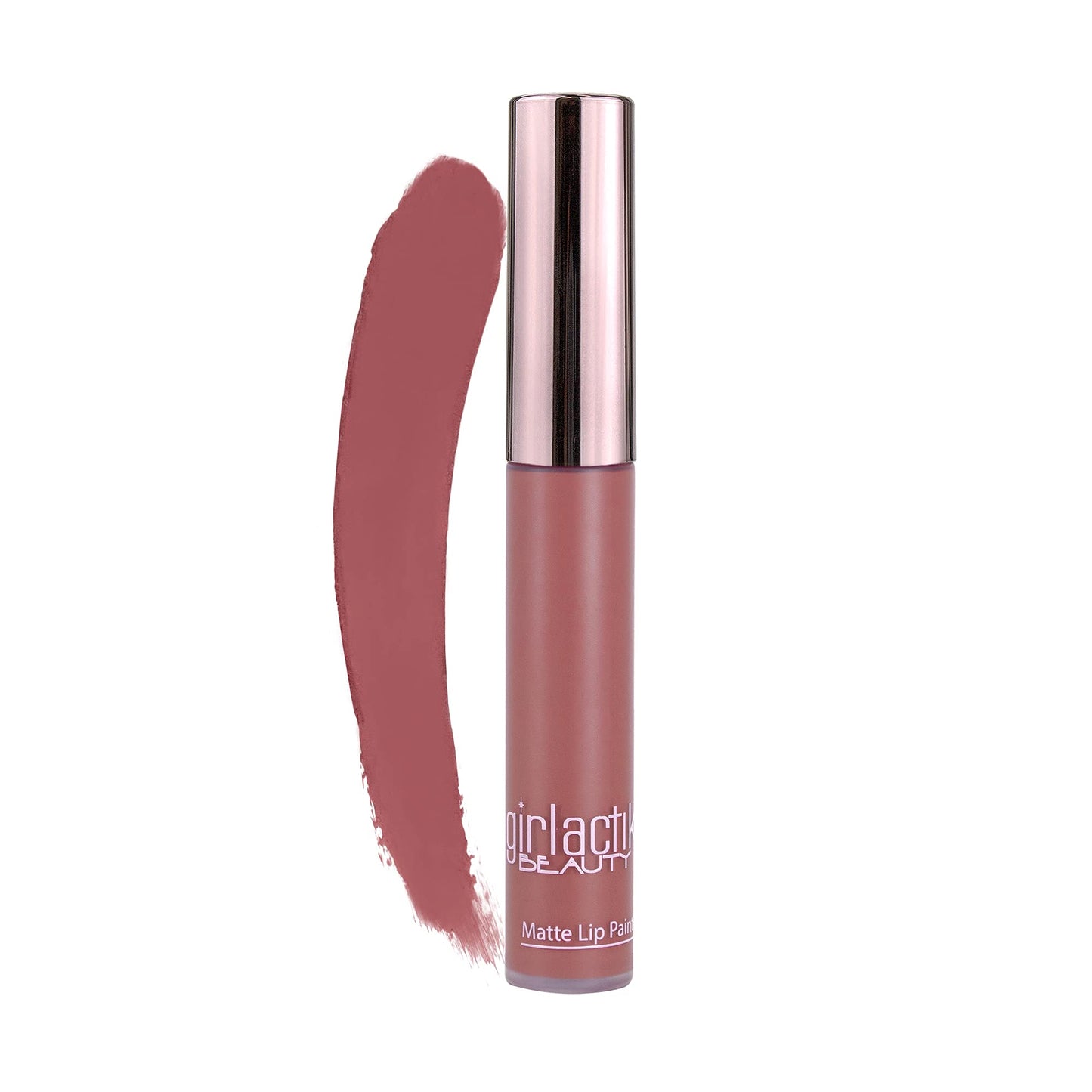 Girlactik Long Lasting Matte Lip Paint Liquid Lipstick in Allure- Long wearing, Smooth Application, Pigmented, Non-Crack Formula, Lightweight, 7.5 ml / .25 oz, (Demure)