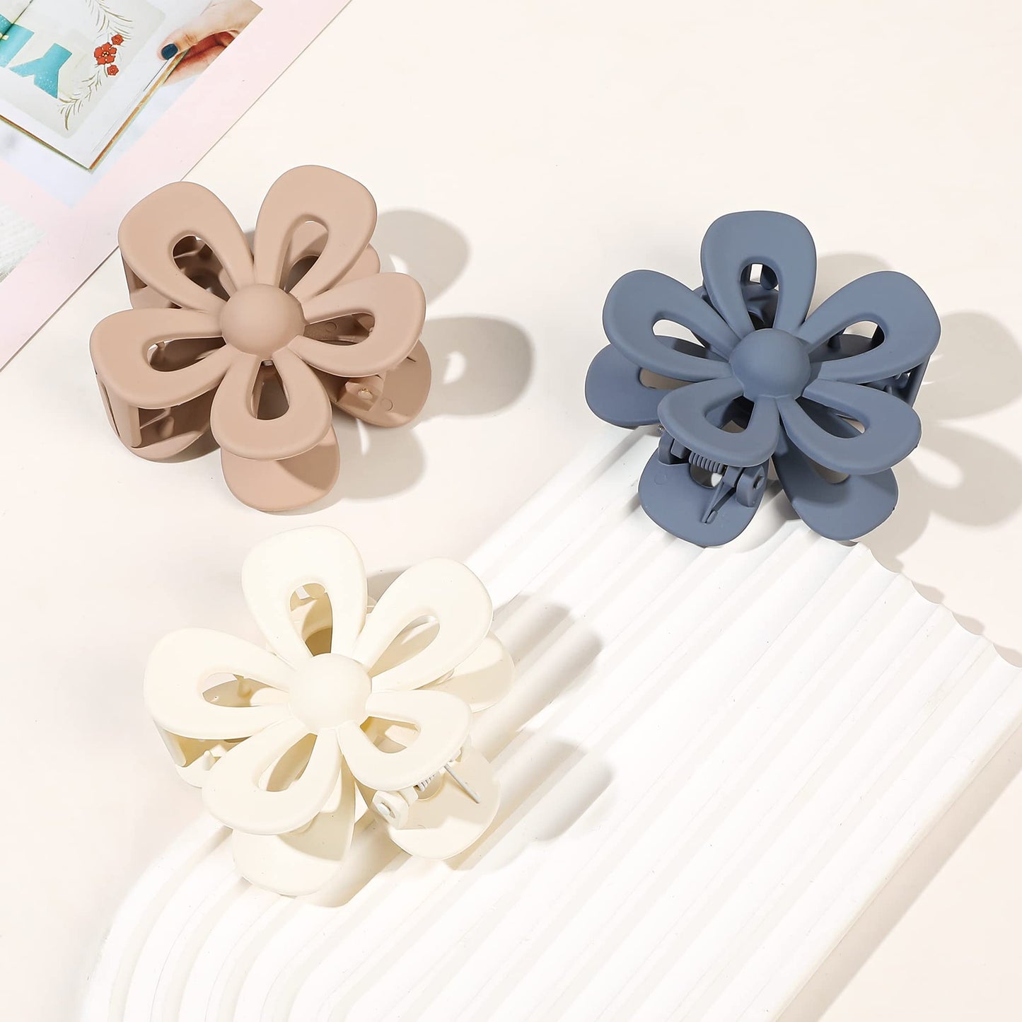 Hair Claw Clips for Women Girls - Big Thick Hair Flower Non-Slip Strong Hold Clips