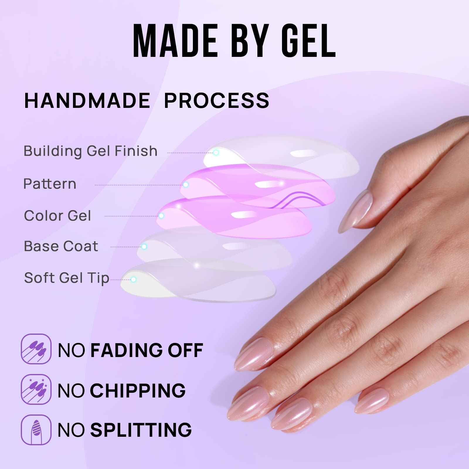 BTArtbox Press On Nails - Soft Gel Chrome Press on Nails Fake Nail with Nail Glue, Fit Perfectly, Reusable Glue On Nails, Nudies & Chrome Pearl