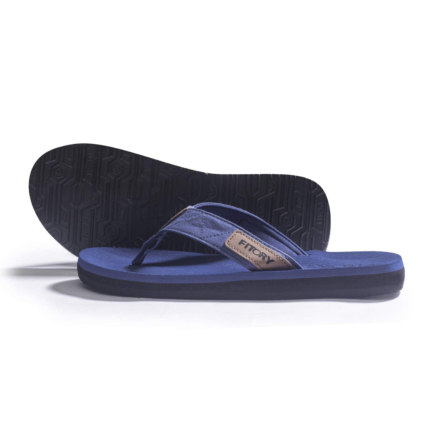 FITORY Men's Flip-Flops, Thongs Sandals Comfort Slippers for Beach Blue Size 7