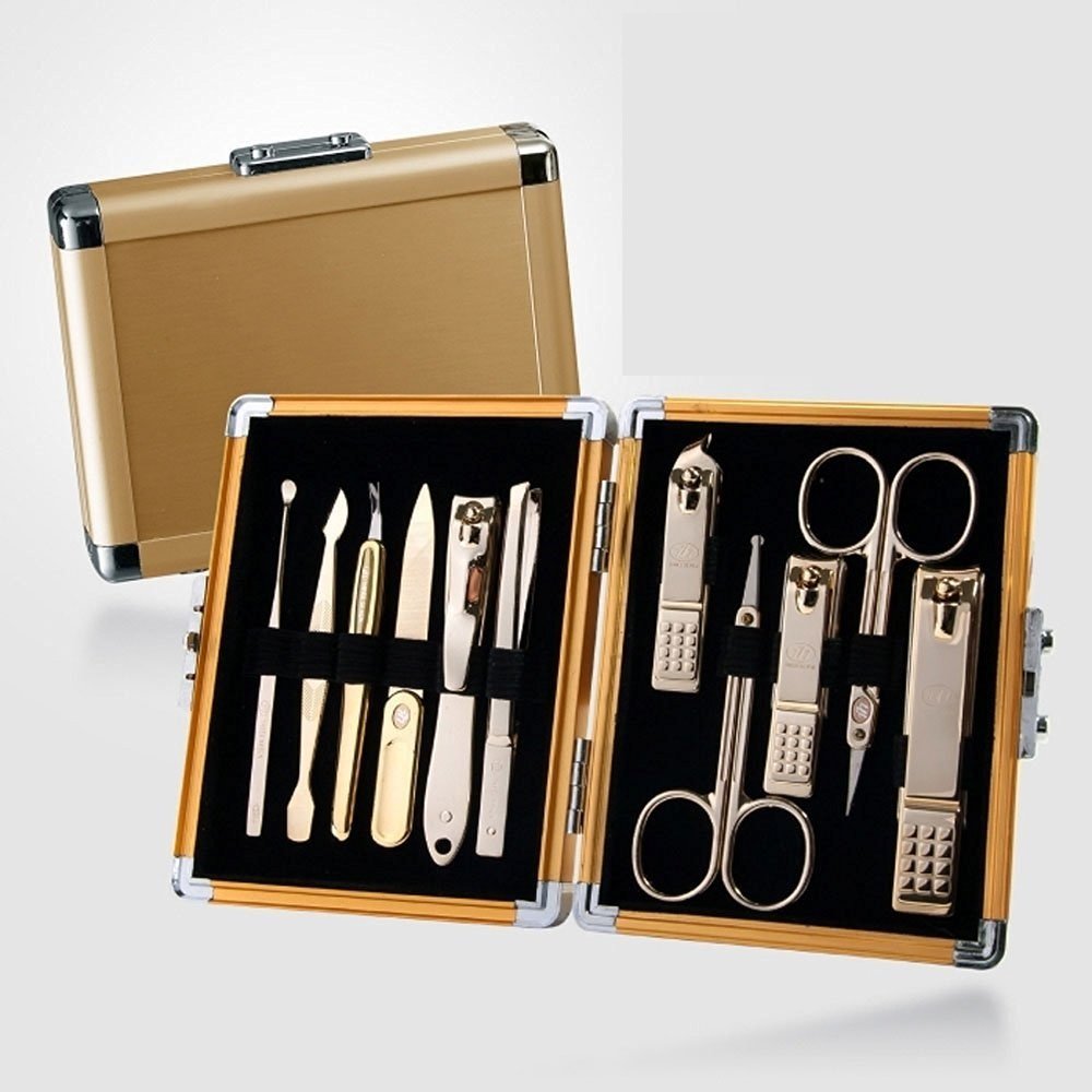 Korean Nail Clippers! World No. 1. Three Seven (777) Travel Manicure Grooming Kit Nail Clipper Set Made in Korea, Since 1975. (16000SVG), Gold