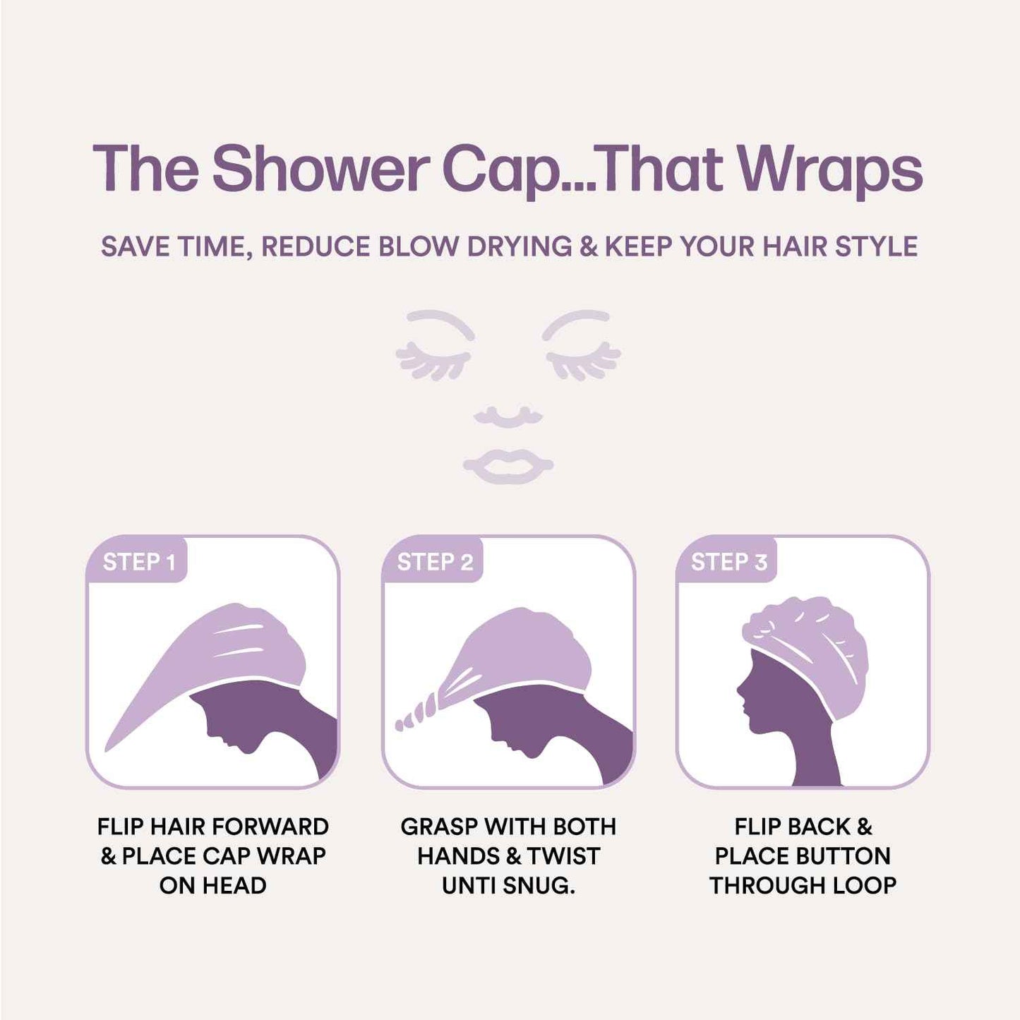 The Cap Wrap, Shower Cap and Hair Towel in One (Coral)