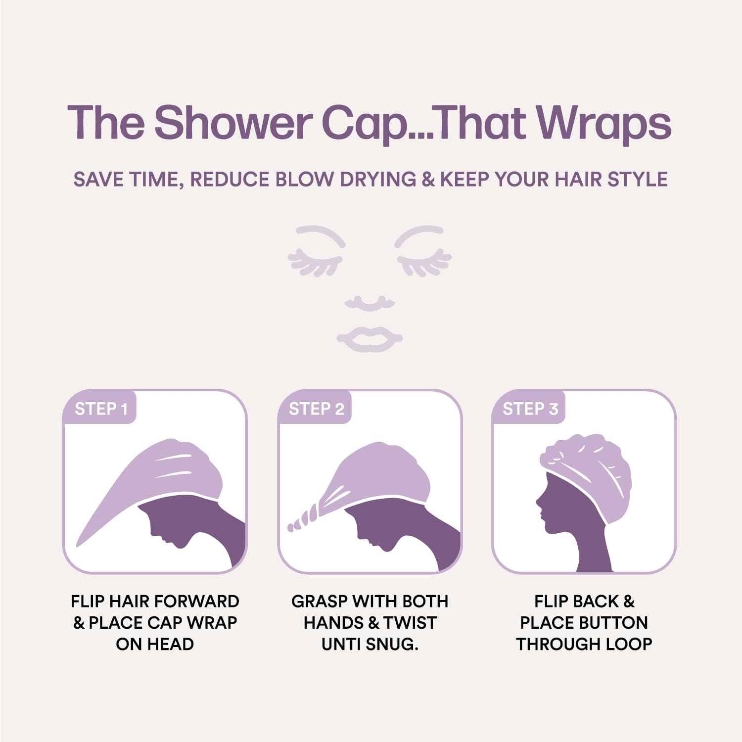 The Cap Wrap, Shower Cap and Hair Towel in One (Coral)