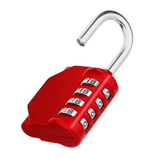 ZHEGE Combination Lock, 4 Digit Outdoor Combination Padlock for Gym, School, Gates, Doors, Hasps and Storage (Red)