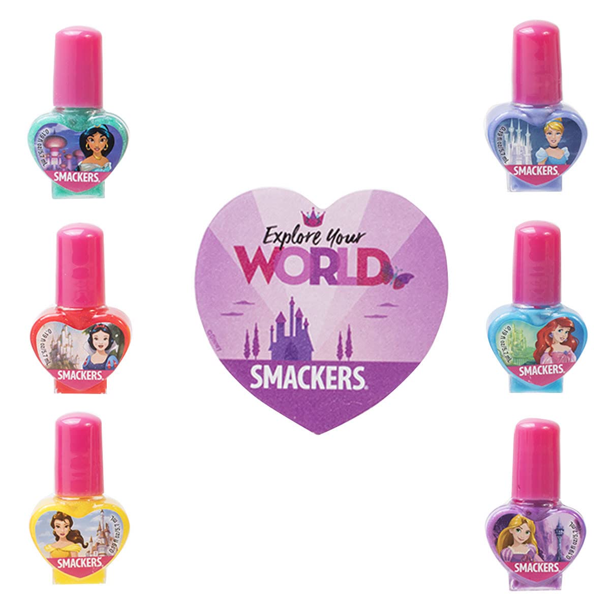 Lip Smacker Disney Nail Collection, Princess Nail Polish, Set of 6 Water-Based Polishes