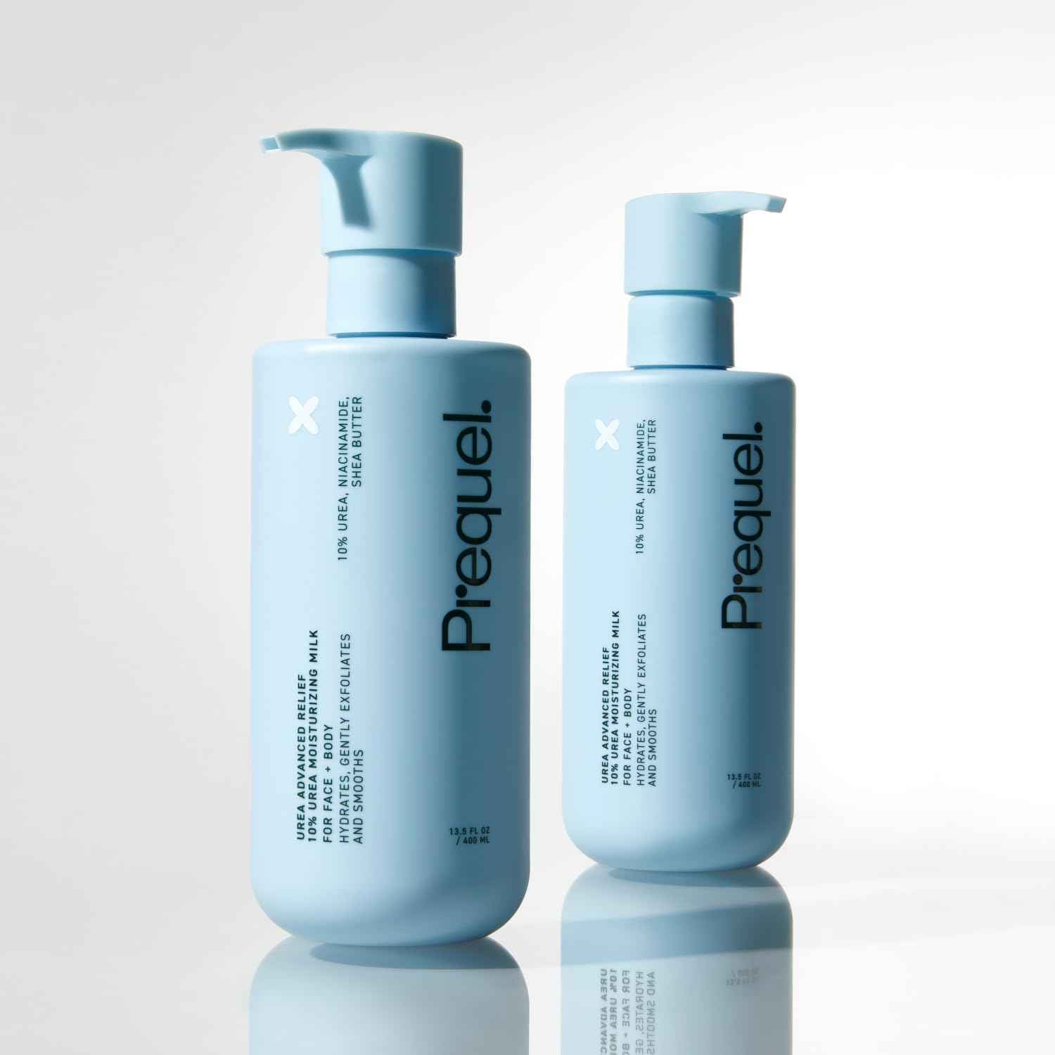 Prequel Skin Urea Advanced Relief Moisturizing Milk, 10% Urea Lotion for Face and Body, Unscented, Hydrating Cream for Extremely Dry Skin, Soothing for Sensitive Skin - 6.75 fluid ounce (Pack of 2)