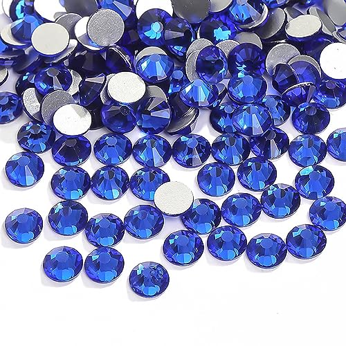 3600pcs Dark Blue Flatback Crystal Rhinestones Half Round Glue Fix Rhinestone Diamantes Gems for Crafts Nail Art -SS4/1.5-1.7mm