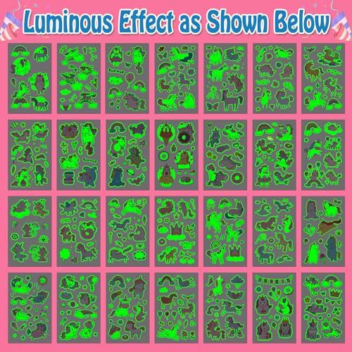 Partywind Luminous Glow Kids Temporary Tattoos, 370 Styles