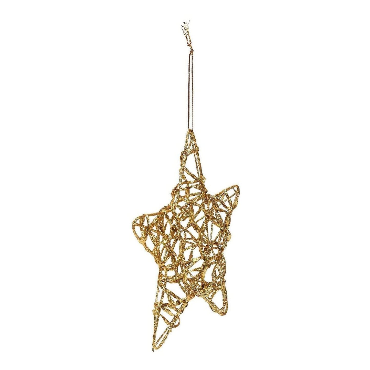 Juvale 24 Pack Gold Star Ornaments for Christmas Tree, Bulk Holiday Decorations (6 Inches)