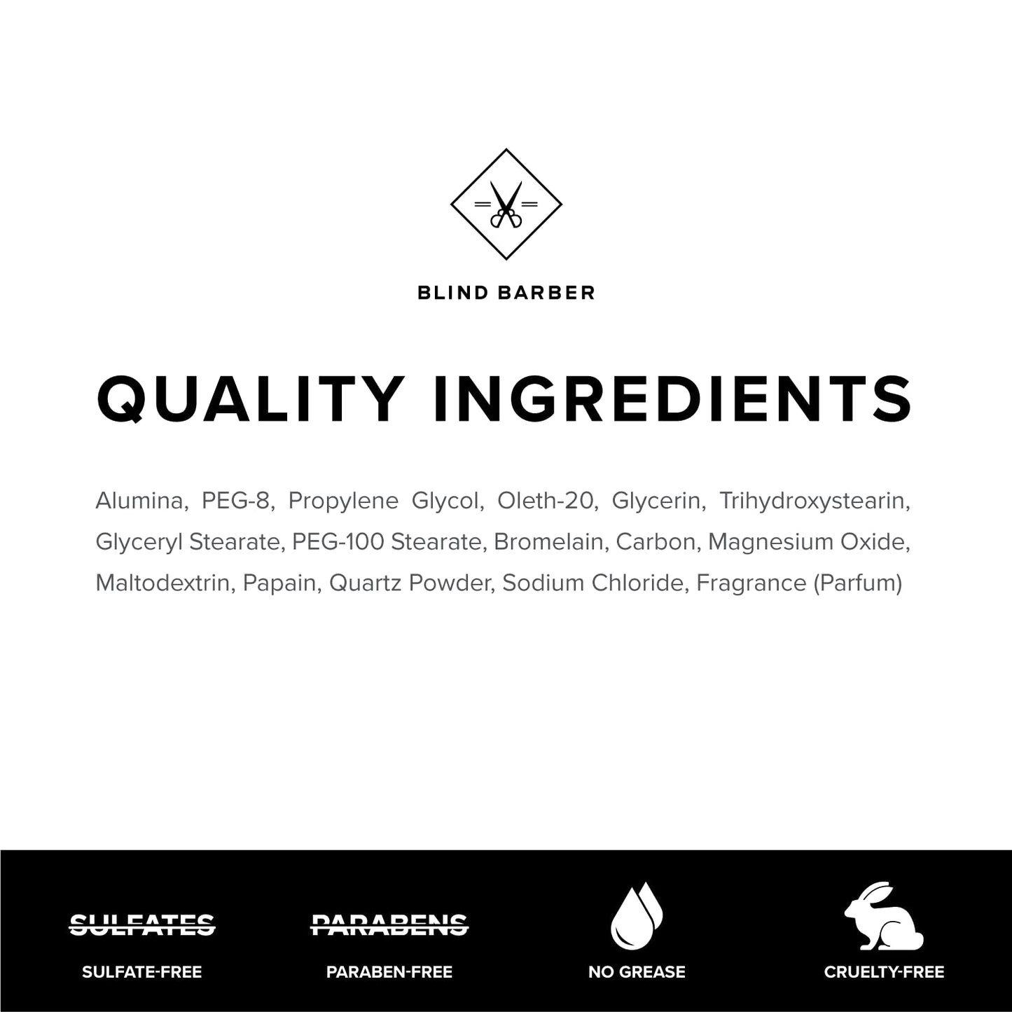 Blind Barber AHA Exfoliating Face Scrub - Daily Exfoliating Face Wash for Men - Cleanse Dirt & Excess Oil, Clear Clogged Pores & Smooth Skin Texture - Facial Scrub with Quartz Powder (6 Oz)