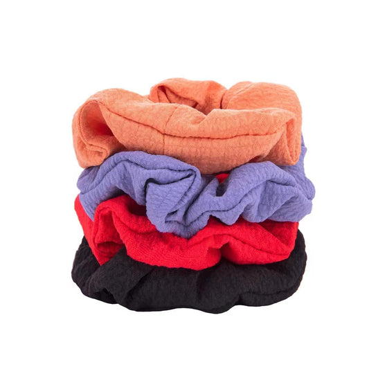 Satin Hair Scrunchies for Women's Thick Curly Hair - Cute Pony Tails Holders, No Crease, No Damage Hair Ties (4PCS)