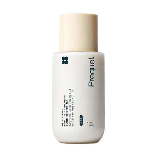 Prequel Skin Half and Half Fluid Moisturizer Face Cream. Lightweight Ceramide Peptide Lotion for All Skin Types, including Dry and Sensitive. Hydrating Facial Cream for Women and Men