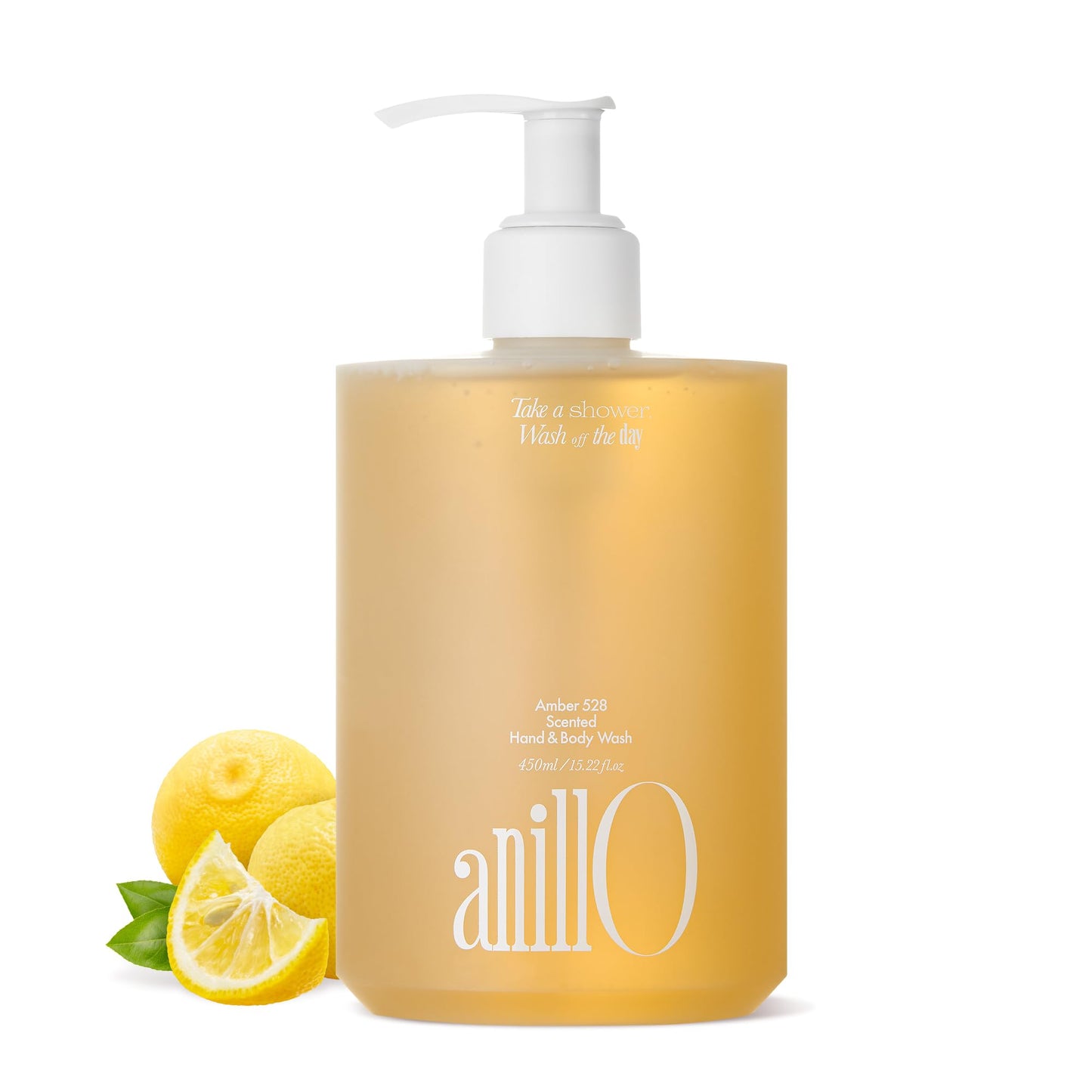 Amber528 Scented Hand & Body Wash, Vegan Body Cleanser with Hinoki Cypress Water, Yuzu Extract, Amino Acid for All Skin Types, pH Balancing, Amber Scent, Sulfate & Paraben Free (450ml / 15.22 fl. Oz)