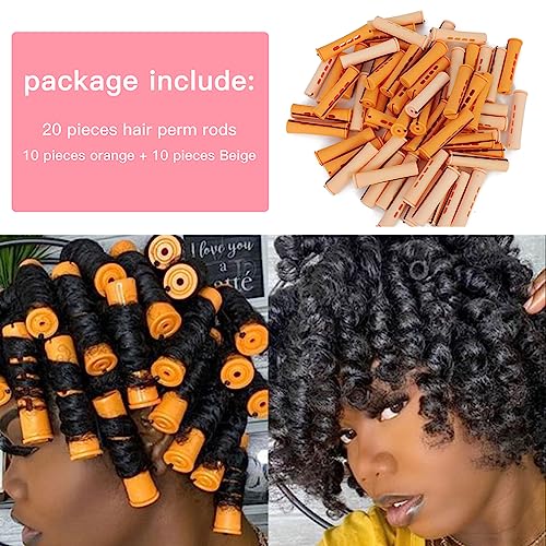 20 Pcs Hair Perm Rods Set for Natural Curly & Wavy Hair - Long & Short Styles