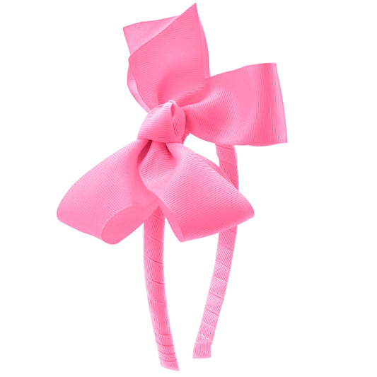 VELSCRUN Pink Bows Headbands - Large Ribbon Hair Accessories for Girls, Women, and Teens, Perfect for School or Gifting