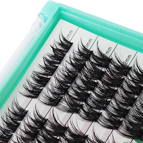 Bodermincer 322 Clusters D Curl Lash Clusters 182pcs 8-10-12-14-16mm +140pcs 10-12-14-16-18mm Mixed Individual Lashes Cluster Eyelash Extensions DIY at Home Reusable Soft Comfortable Wispy Lashes (L 8-10-12-14-16mm+R-10-12-14-16-18mm Mixed)