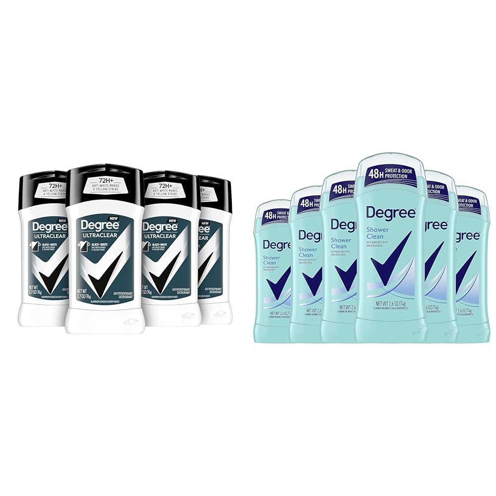 Degree Men 72-Hour Antiperspirant Deodorant Pack of 4 and Degree Women 48-Hour Antiperspirant Deodorant Pack of 6