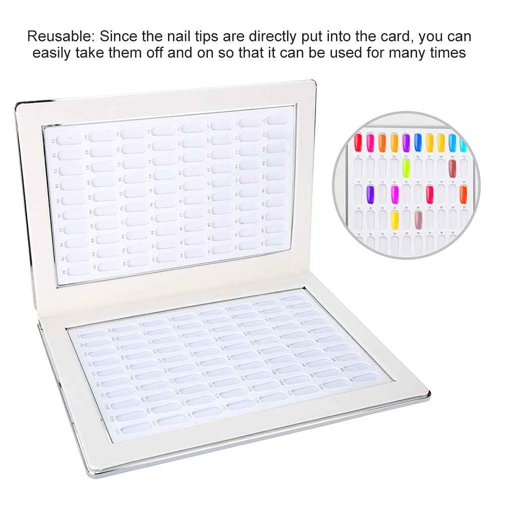 160 Slots Nail Gel Color Card Nail Polish Display Chart Book Nail Polish Color Card Nail Art Showing Shelf Suitable for Manicurists or DIY(Gold)