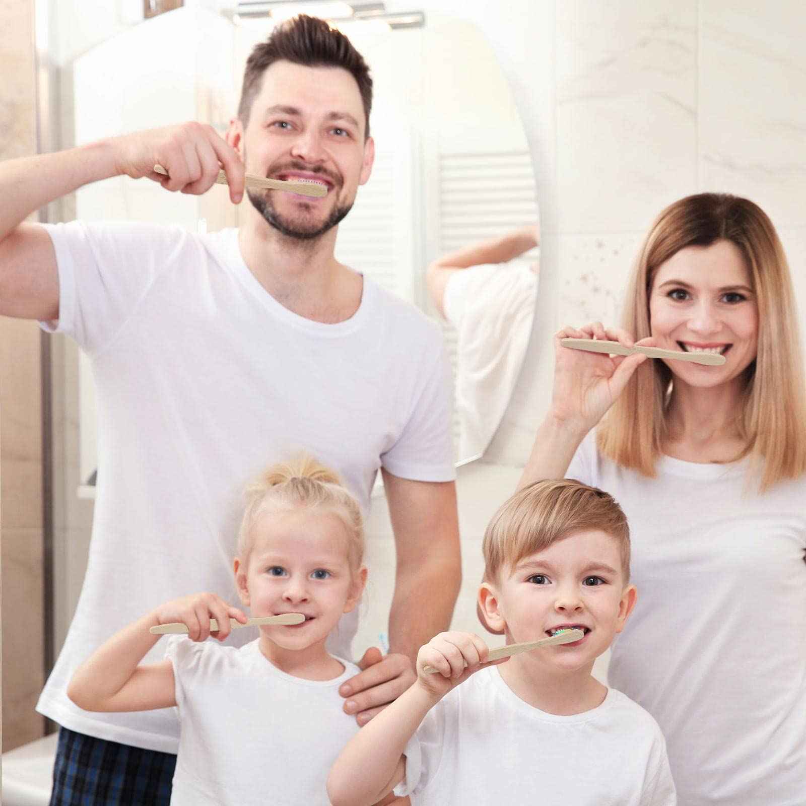 Sieral 120 Pcs Bamboo Toothbrushes Bulk, Soft Bristle Toothbrush for Adults, Natural Wooden Toothbrushes, Vegan Organic Bamboo Travel Tooth Brush, Individually Wrapped for Homeless, 7 Inch 12 Color