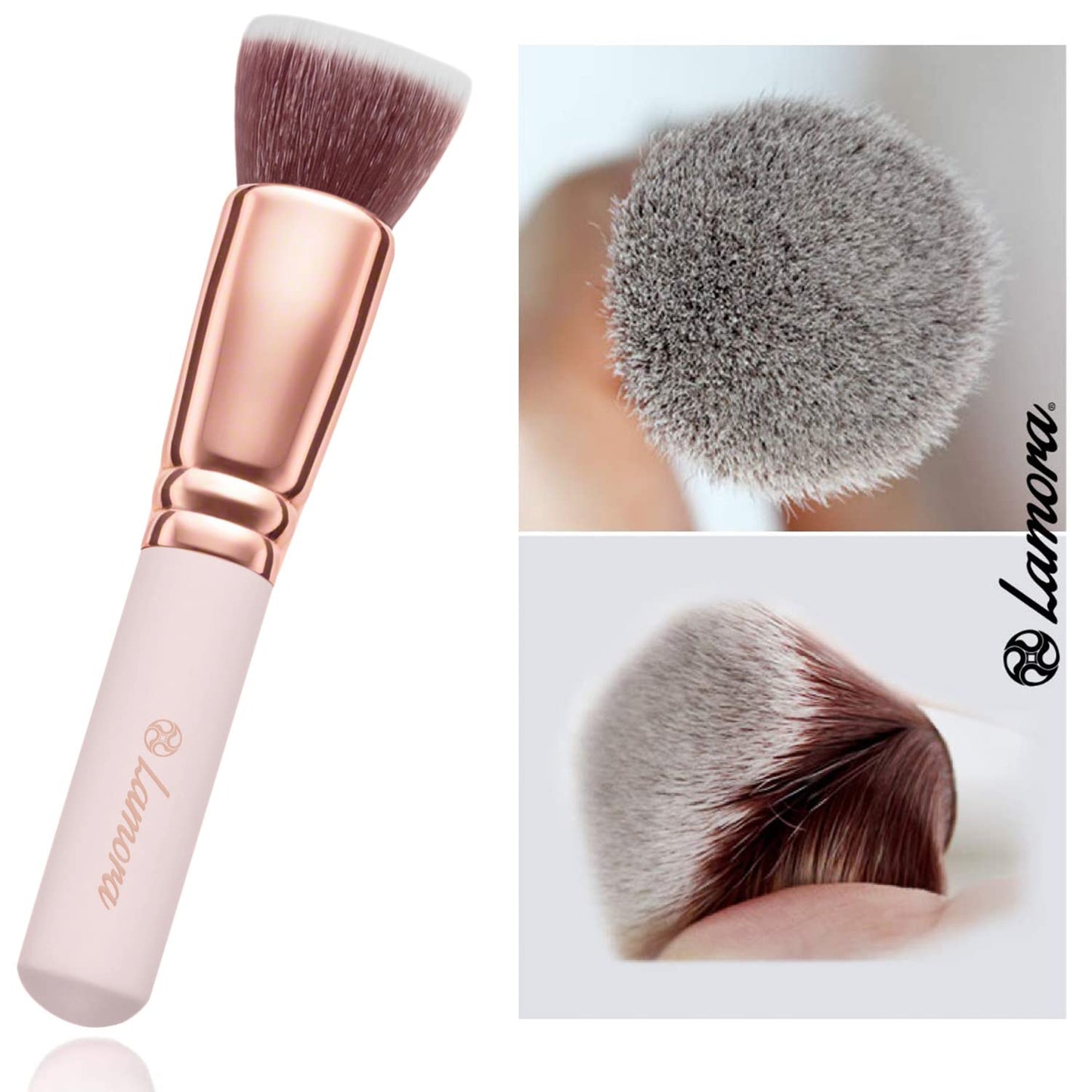 Flat Top Kabuki Foundation Brush - Premium Makeup Face Brush For Liquid, Cream, Powder - Blending, Buffing, Stippling Brush - Pro Quality Synthetic Dense Bristles