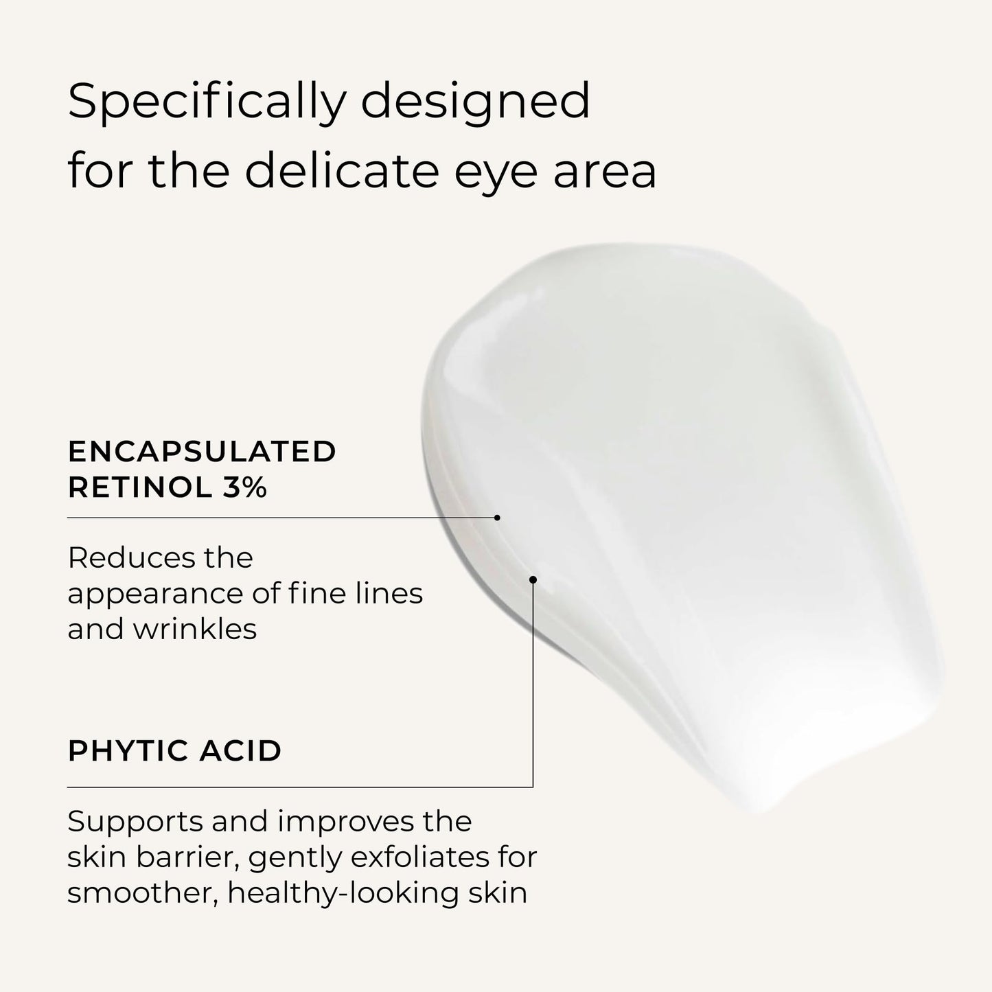 Wunderlift Night Retinol Eye Cream, 3% Encapsulated Retinol, Hyaluronic Acid and Coleus Forskohlii, Vegan and Cruelty free