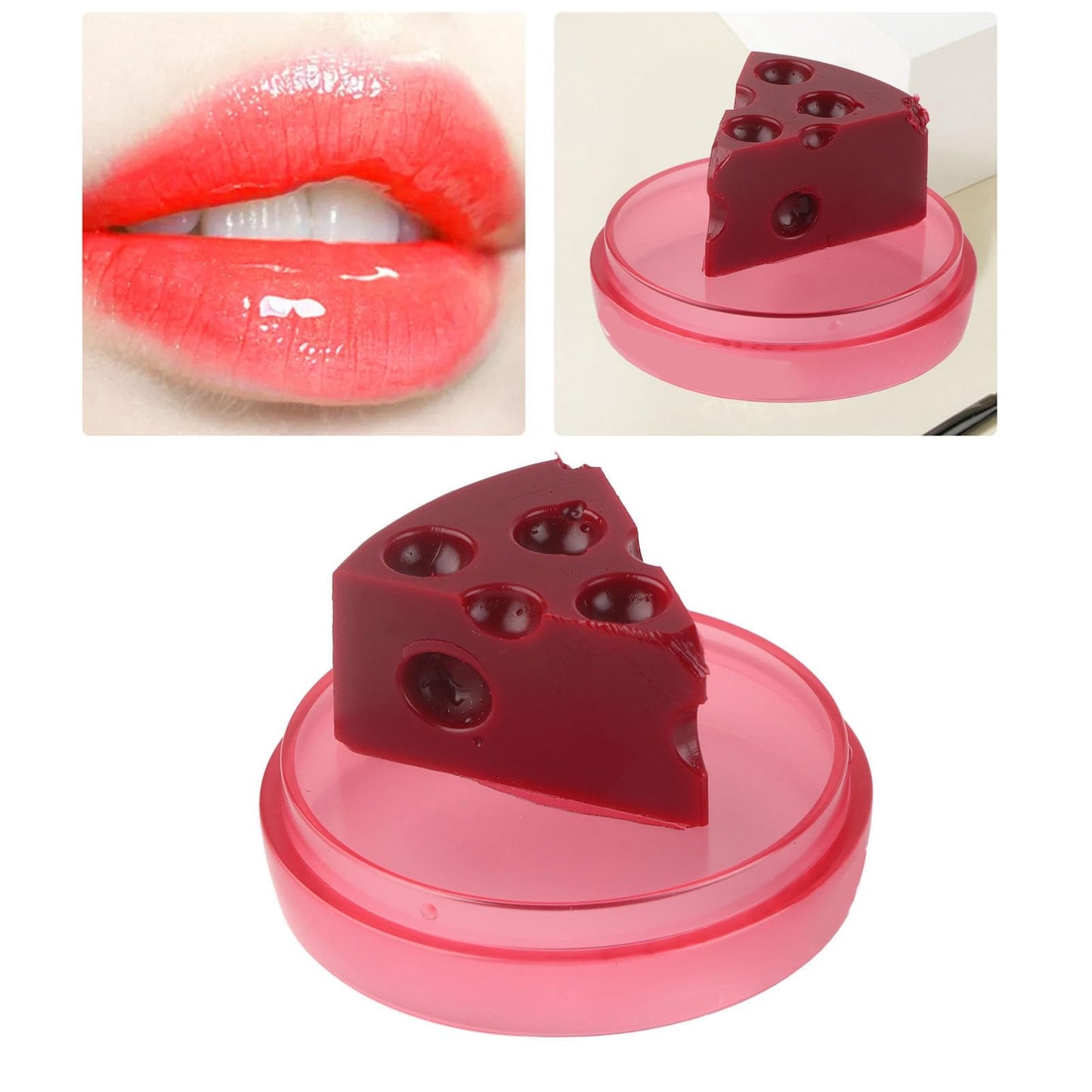 Cheese Shaped Lip Balm, Moisturizing Nourishing Repair Lip Balm, Hydrating Lip Balm for Chapped Cracked Lips 0.3oz(01)