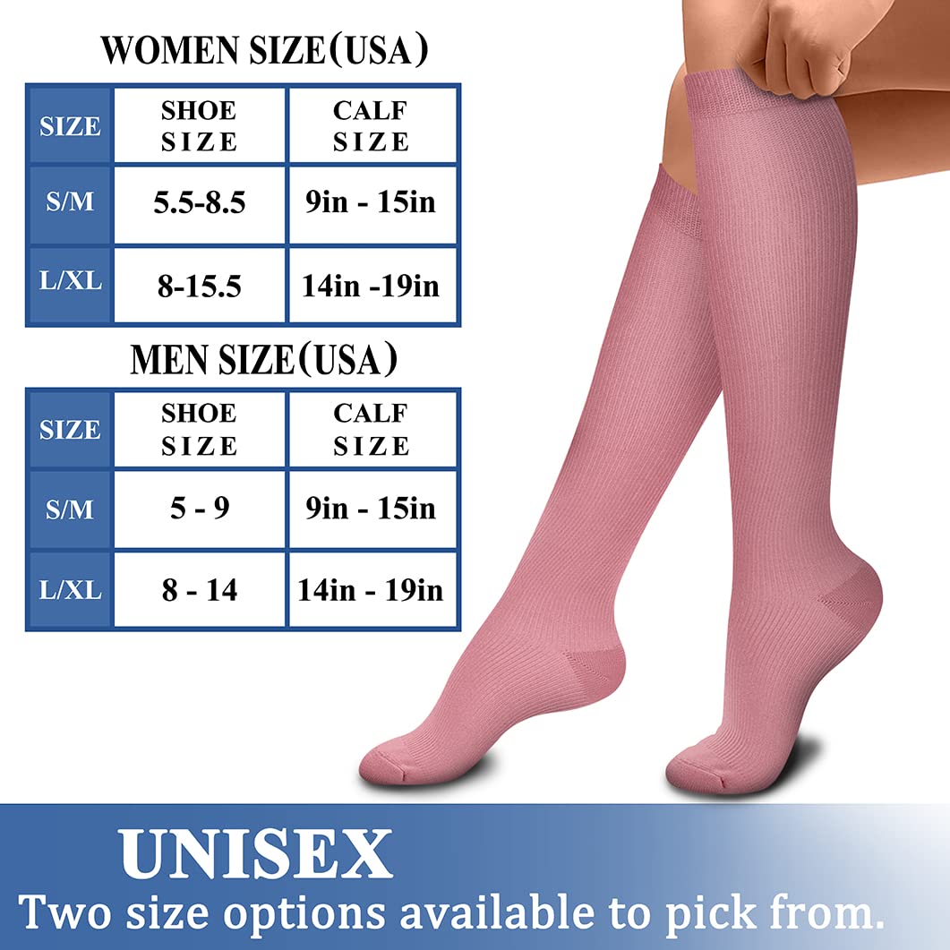 CHARMKING Compression Socks for Women & Men Circulation (3 Pairs) 15-20 mmHg is Best Athletic for Running, Flight Travel, Support, Cycling, Pregnant - Boost Performance, Durability (S/M, Multi 53)