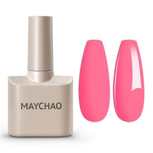 MAYCHAO 15ML Gel Nail Polish 1Pc Bright Pink Gel Polish Soak Off UV LED Nail Lamp Curing Nail Polish Gel for Nail Art Manicure Salon DIY at Home, 0.5 OZ