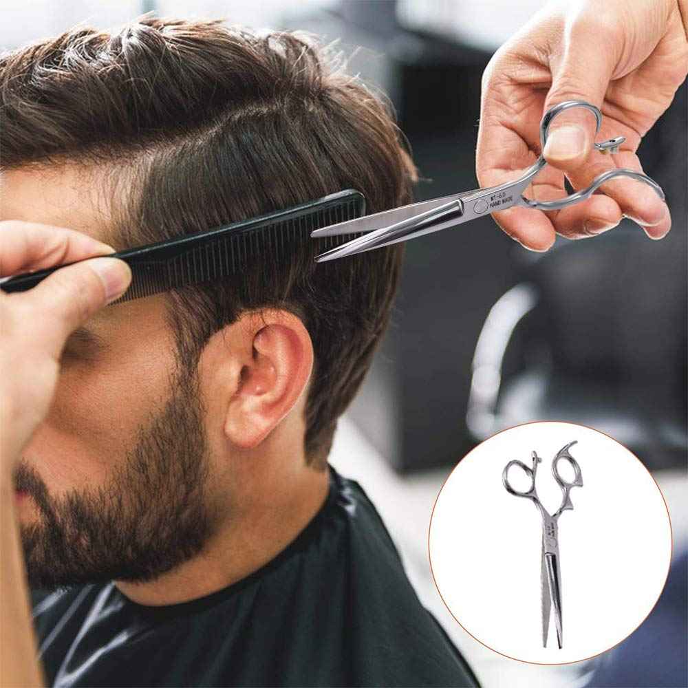 Moontay 5.5" Hair Cutting Shears Set with Large Finger Holes, Professional Barber Stylist Thinning Shears, Salon Hair Cutting Scissors, 440C Japanese Stainless Steel, Silver