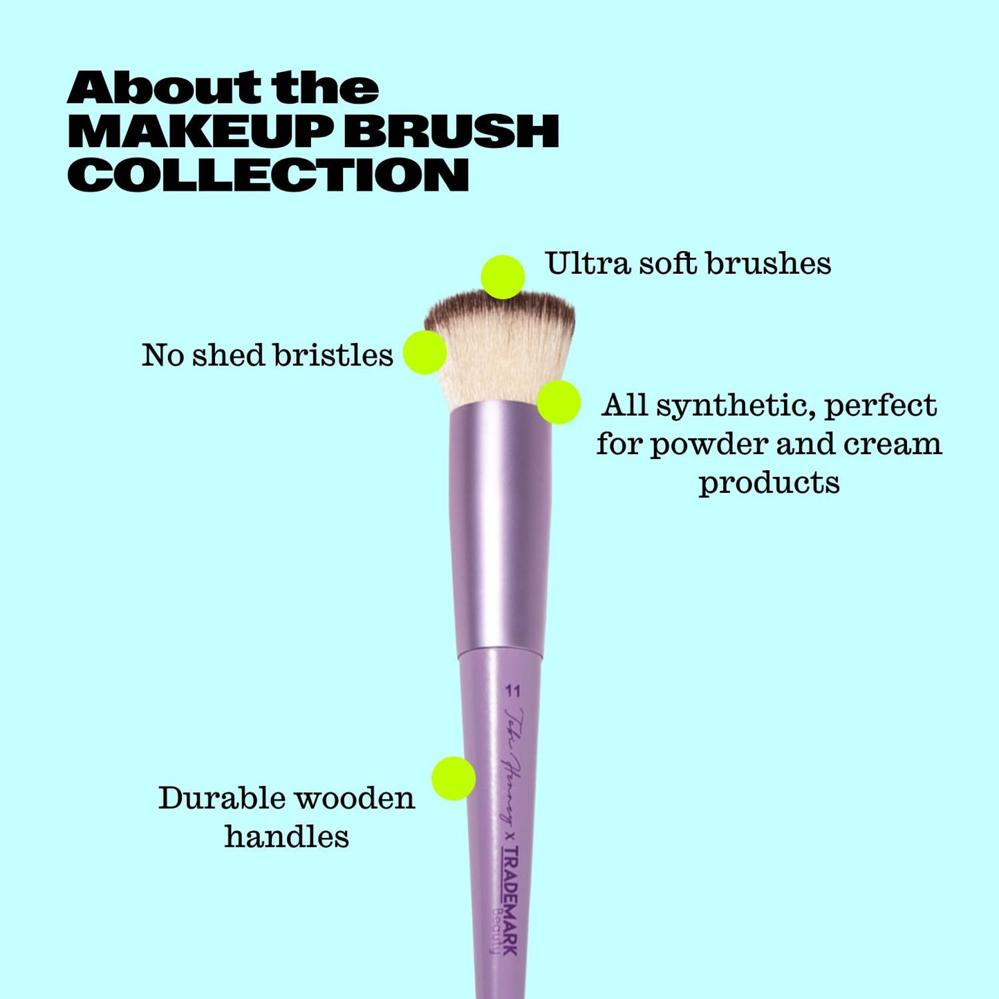 Trademark Beauty The Essentials Makeup Brush Collection - Makeup Brushes, Synthetic Bristles, Blending, Shading, Contour - Lavender, 12-Piece Set