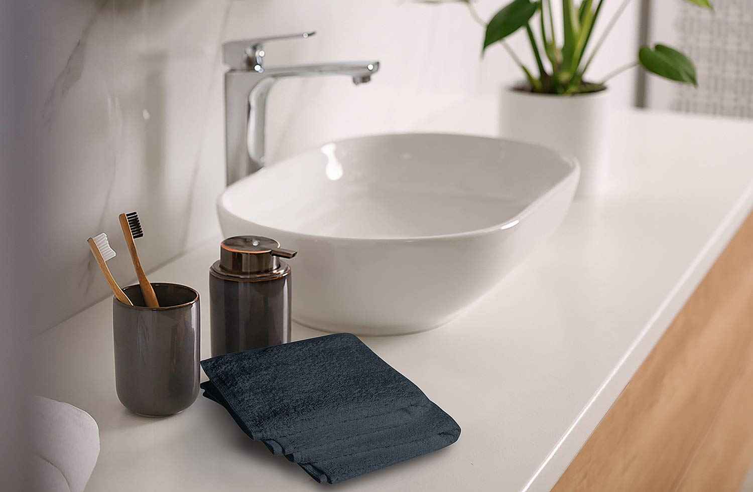 Softolle 100% Cotton Washcloths 24 Pack (12x12 Inches) Soft, Highly Absorbent Washcloth, Face Towels, Wash Cloths for Face, Ring Spun, Bulk Pack (Grey)