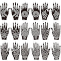 Henna Tattoo Kit, 18 Sheets Self-Adhesive Henna Tattoo Stencils Indian Mehndi Designs for Hands, Traditional Body Art