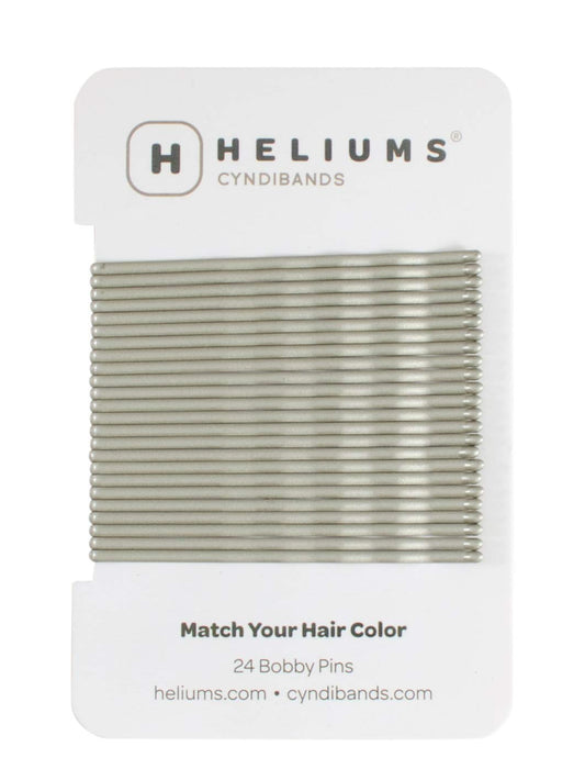 Heliums Large Bobby Pins - Silver Gray - 2.5 Inch Extra Long Wavy Hair Pins - 24 Pack