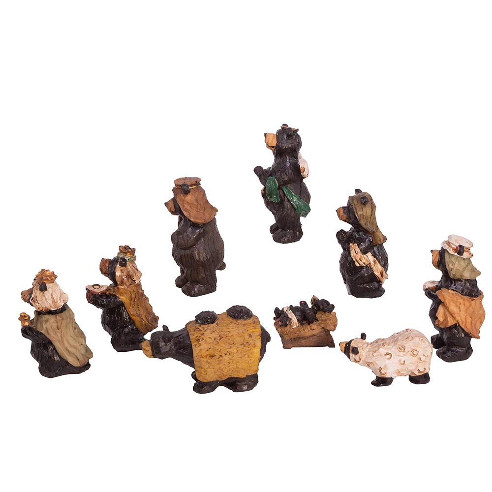 Kurt Adler Resin Bear, 4-Inch, Set of 9 Nativity Set