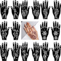 16 Sheets Henna Tattoo Stencils kit,Reusable Hand Stencils for Hand Glitter Airbrush DIY Tattooing Indian Temporary Tattoo Stickers, Gifts
