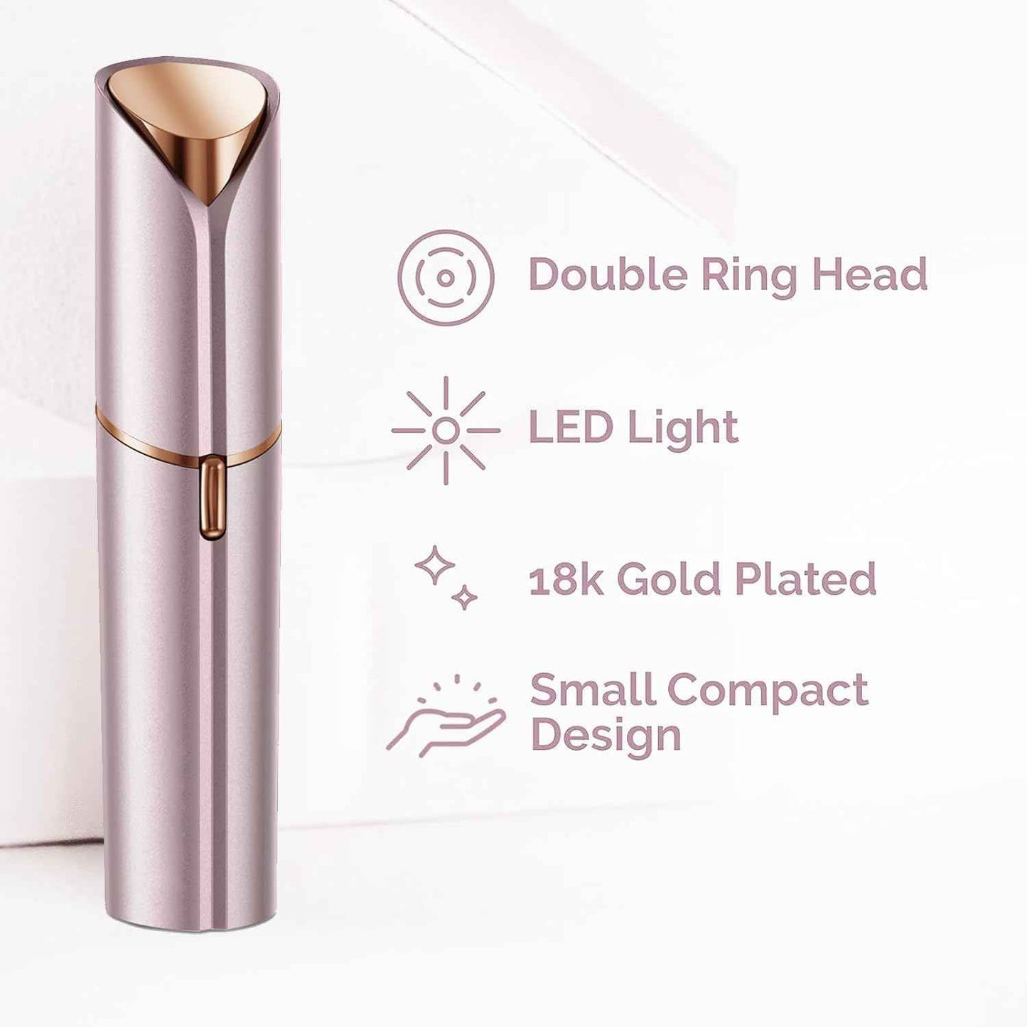 Facial Hair Remover for Women, Face Shaver for Women, Lady Face Electric Razor for Lip, Chin, Peach Fuzz, 2 Replacement Heads and USB Rechargeable