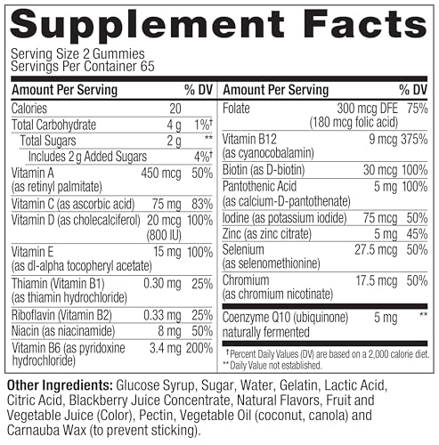 OLLY Men's Multi Gummies, 130 Count Blackberry Blitz
