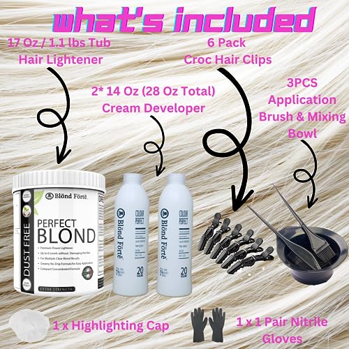Blonde Hair Bleach Powder Kit - 800ml with 30 Vol Developer