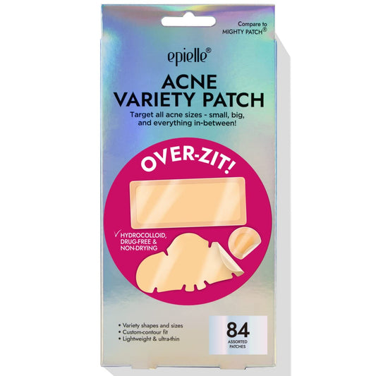 Epielle Over-Zit Acne Variety Patches | Ultimate Hydrocolloid Solution for Clear Skin | 84 Acne Pimple and Blemish Patches for Full Face