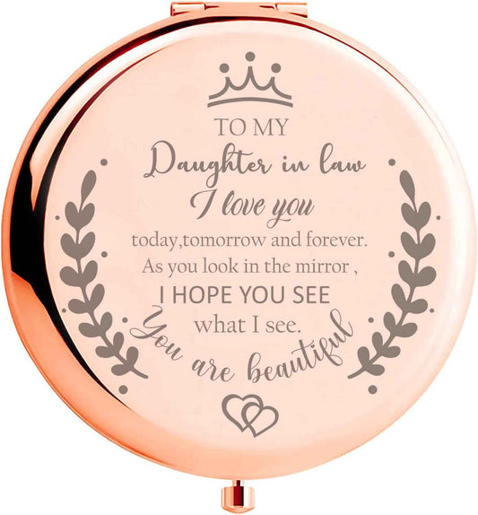 Soulpetals Daughter in Law Gifts Compact Mirror for Daughter in Law Gifts from Mother in Law for Wedding Day Birthday Christmas