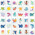 PapaKit 36 Pc Ocean Animals Temporary Tattoos for Kids - 18 Individually Wrapped Sheets | Under The Sea Birthday Party Favors, School Rewards, Goodie Bag Fillers
